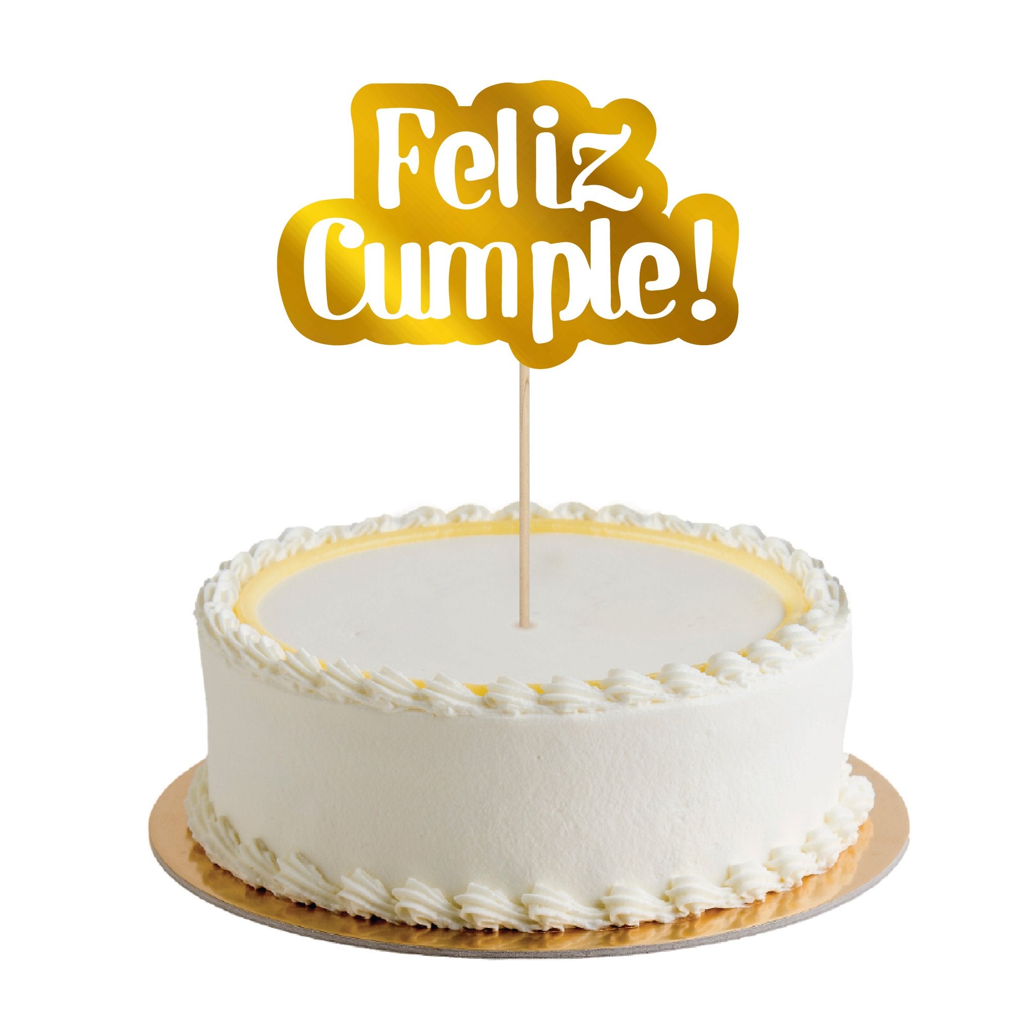 Cake Topper Feliz Cumple! Oro