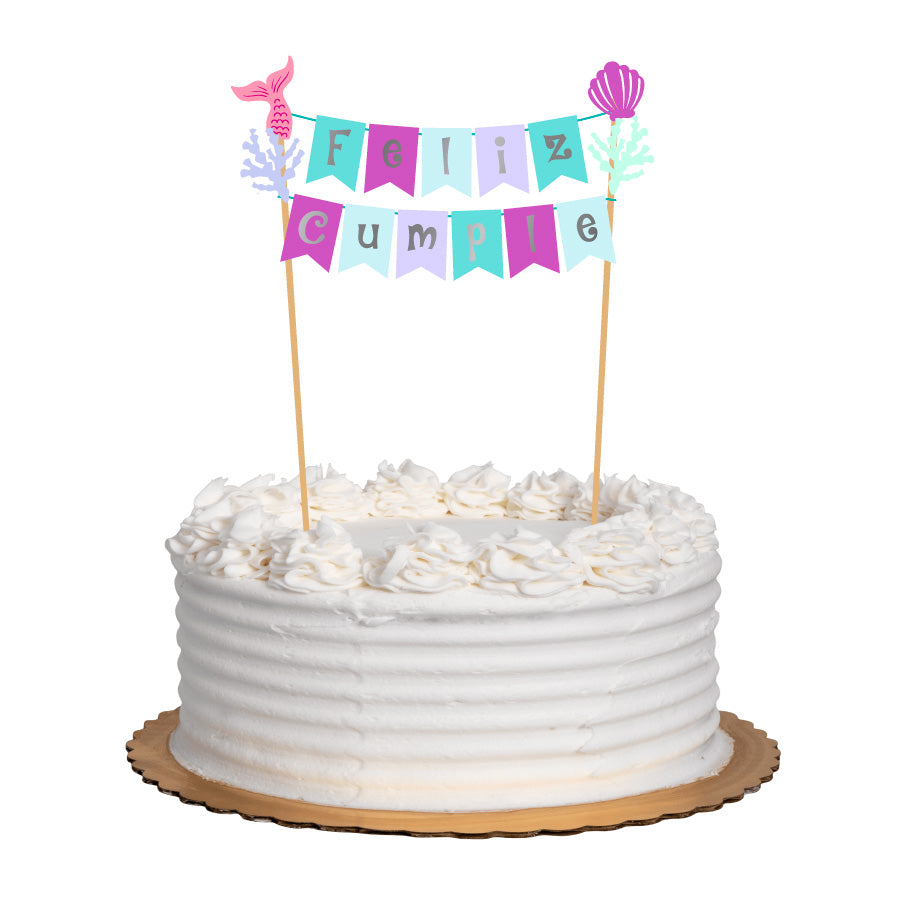 Cake Banner Feliz Cumple Sirena