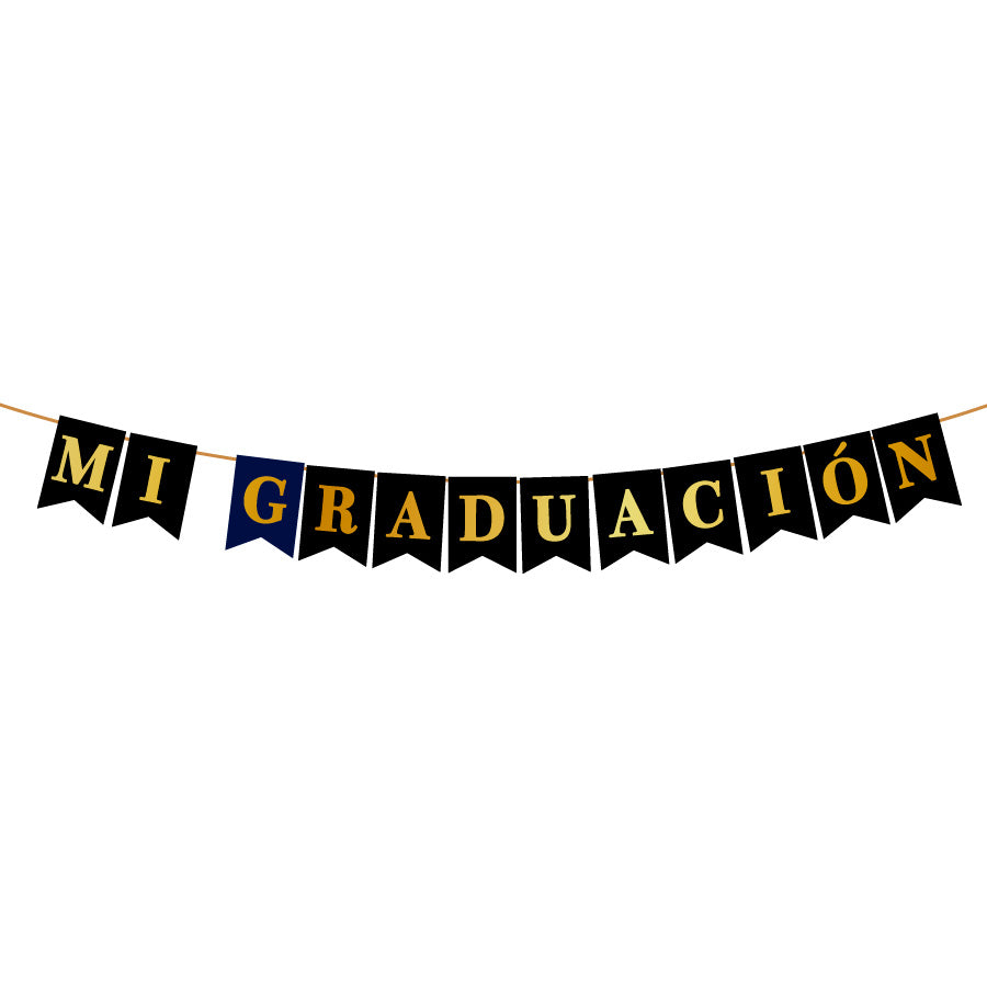 Banner Mi Graduación Negro/Oro