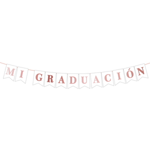 Banner Mi Graduación Blanco/Rose Gold