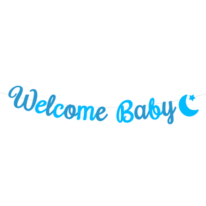 Letter Banner Welcome Baby Azul