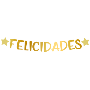 Letter Banner Felicidades Oro