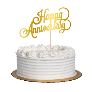 Cake Topper Happy Anniversary Oro