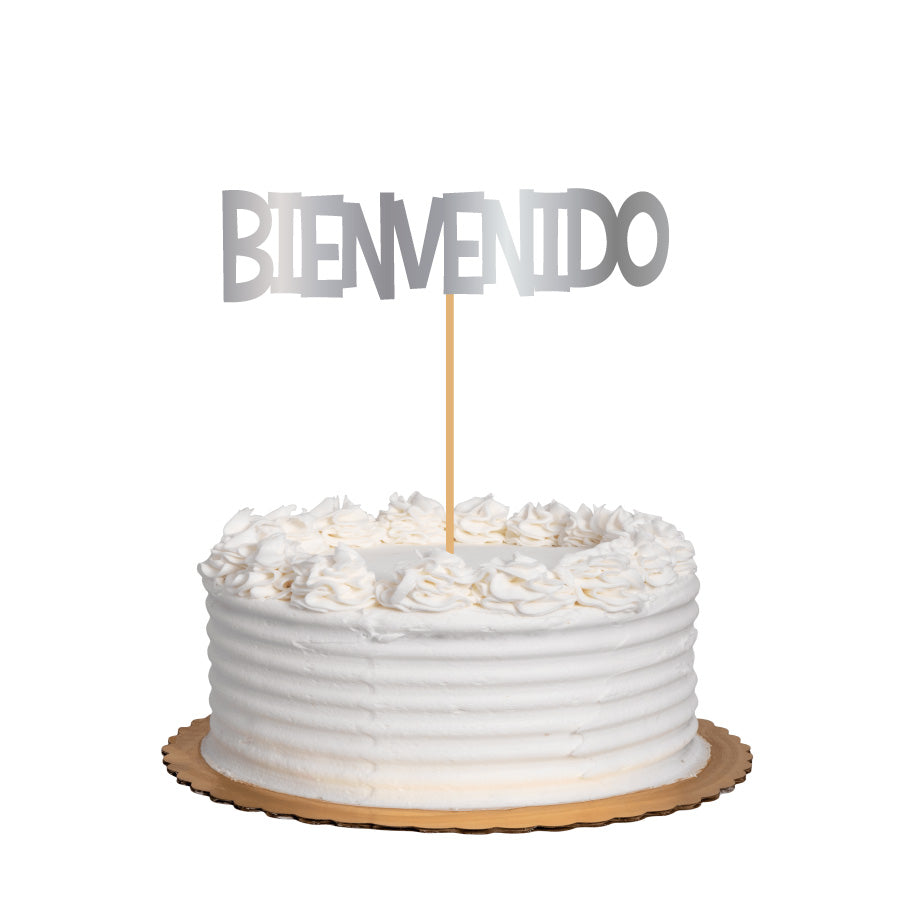 Cake Topper Bienvenido Plata