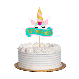 Cake Topper Feliz Cumpleaños Unicornio