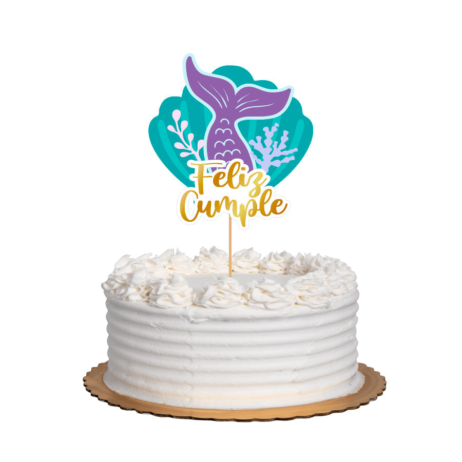 Cake Topper Feliz Cumple Sirena – Pretty Parties